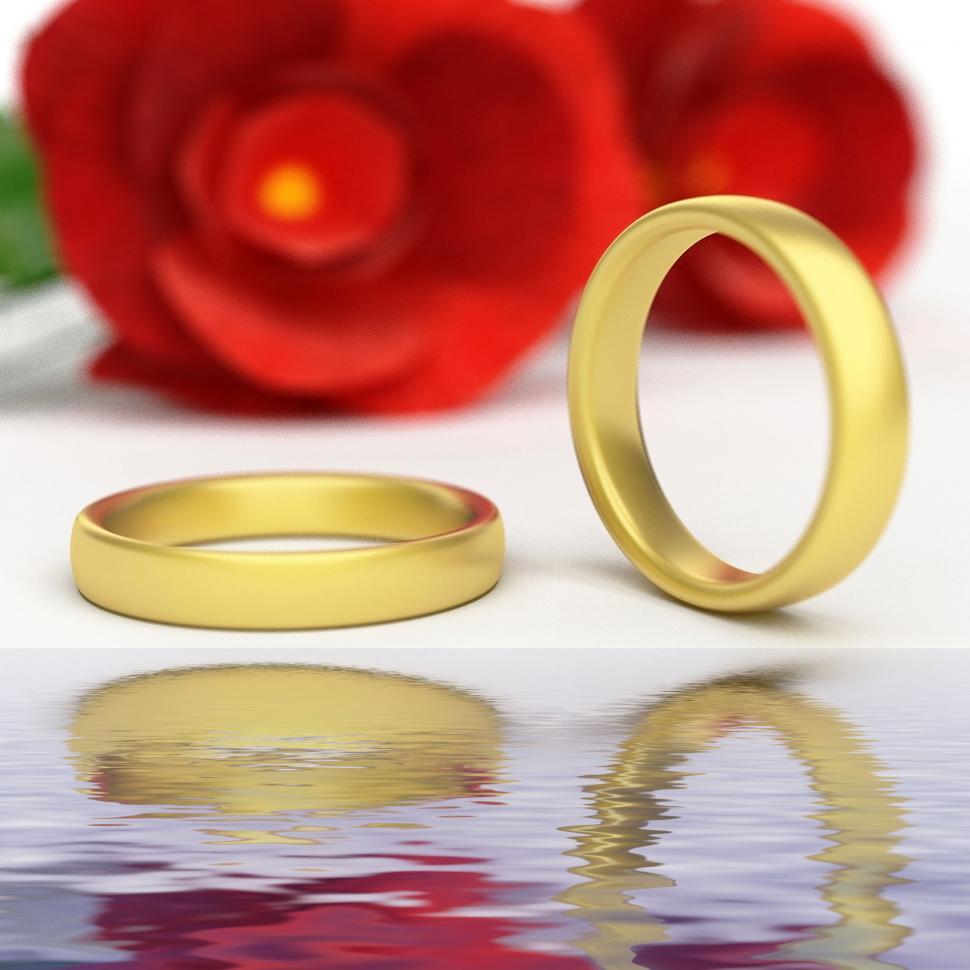 Free Image of Wedding Rings Represents Reflective Reflect And Wedlock 