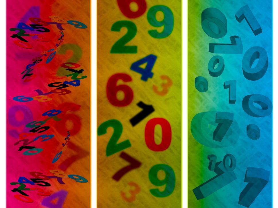 Download Free Stock Photo of Education Numbers Shows Count Digits And Abstract 