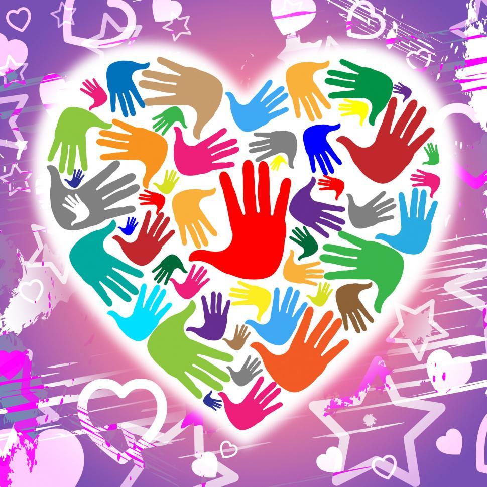 Free Image of Handprints Hands Represents Heart Shapes And Affection 