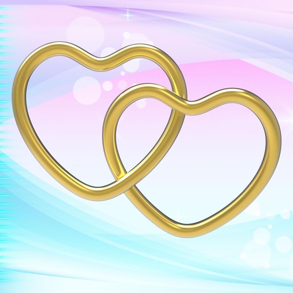 Free Image of Wedding Rings Represents Heart Shapes And Eternity 