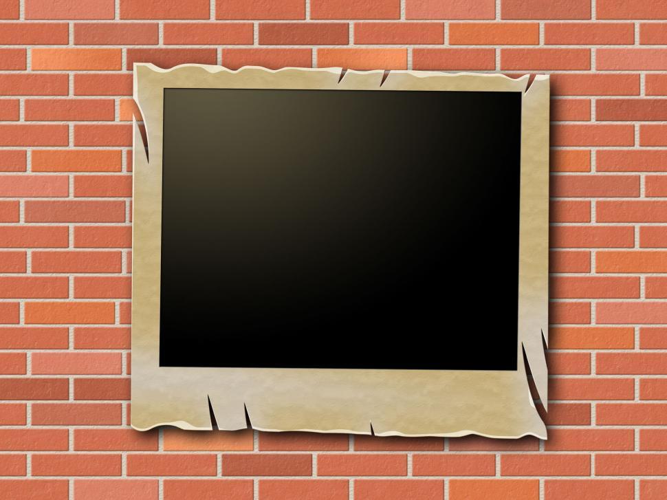 Free Image of Photo Frames Indicates Blank Space And Brick-Wall 
