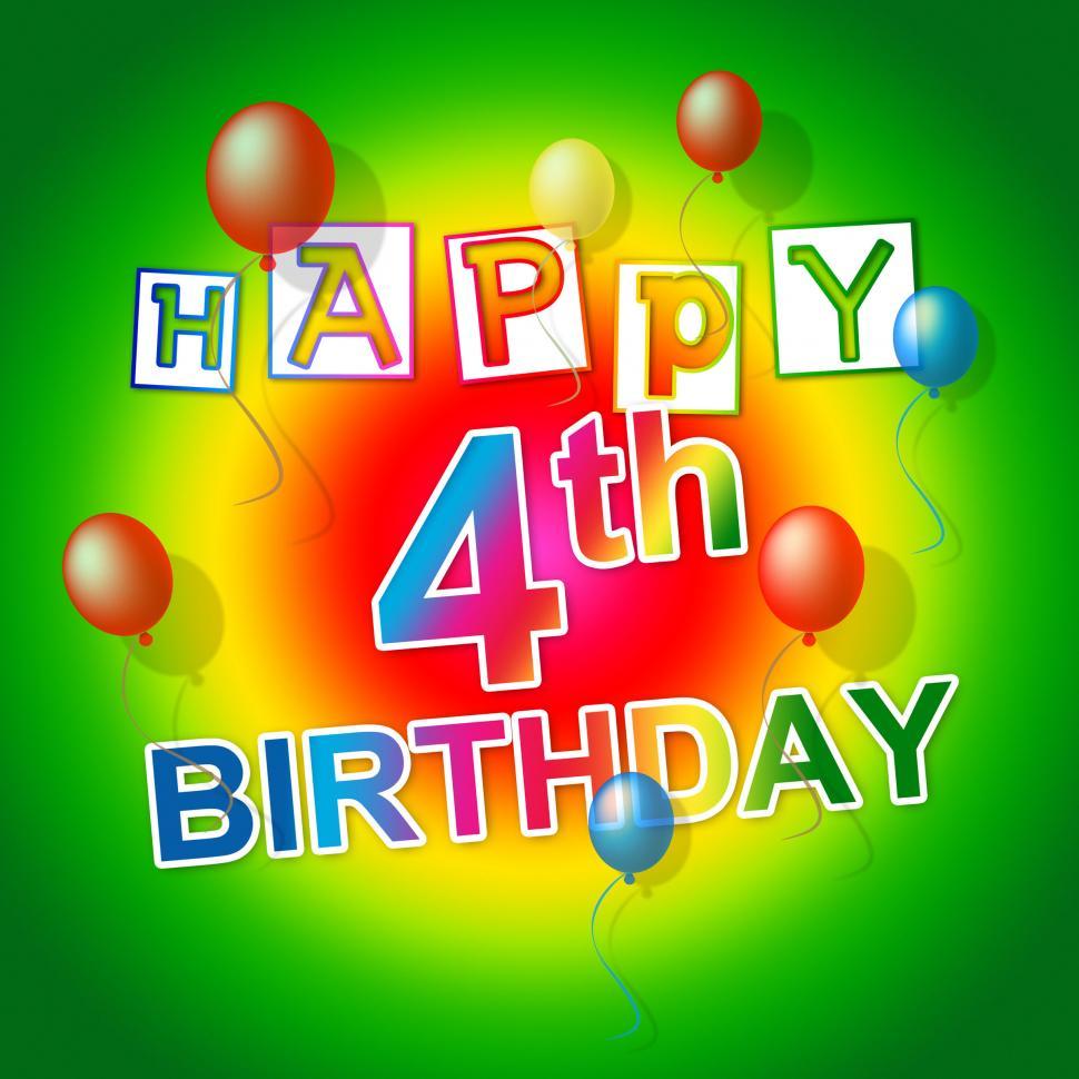 Free Image of Happy Birthday Means Celebration Four And Party 