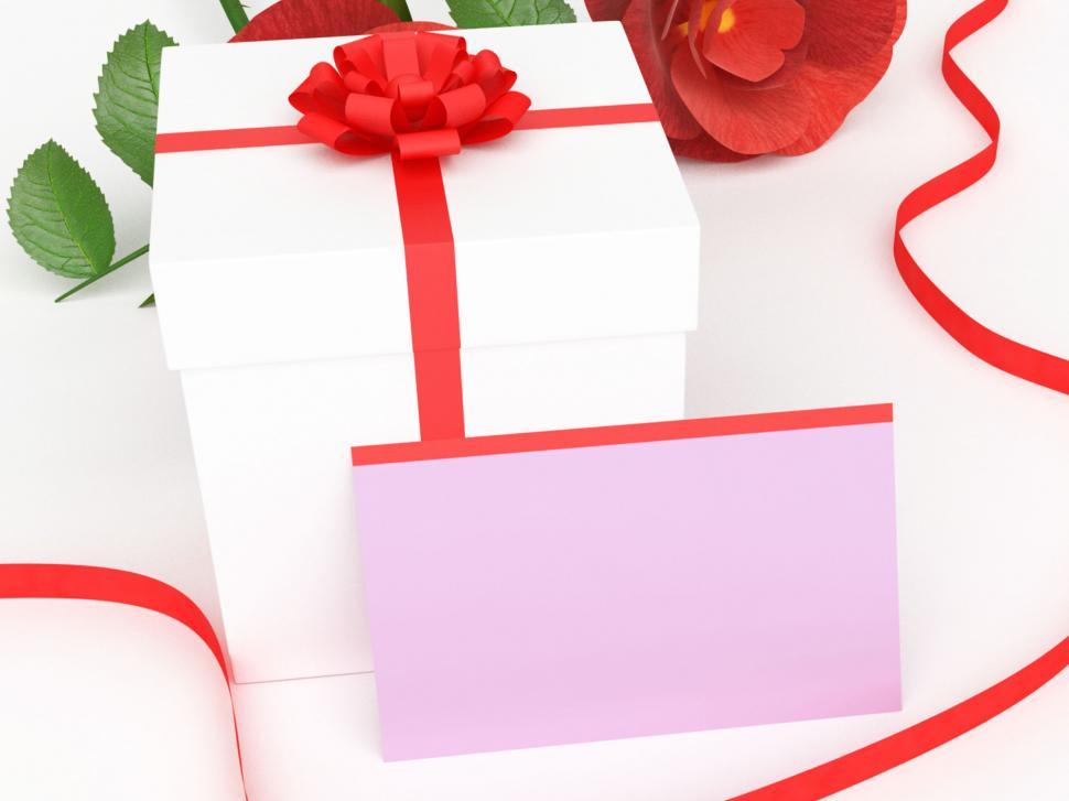 Free Image of Gift Card Shows Presents Rose And Petal 