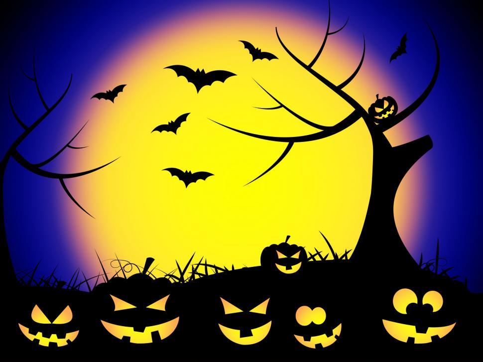 Free Image of Halloween Bats Represents Trick Or Treat And Autumn 