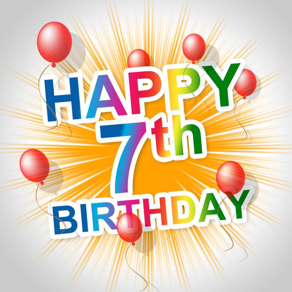 Free Image of Happy Birthday Indicates Congratulation Seventh And Greeting 