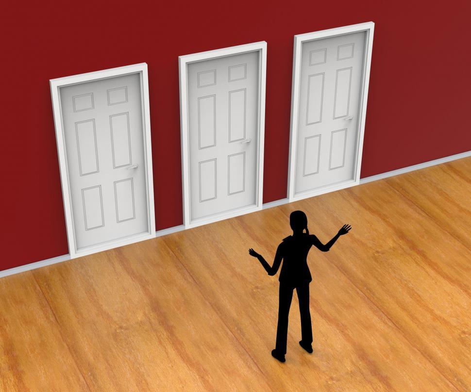 Free Image of Choice Silhouette Indicates Door Frame And Alternative 