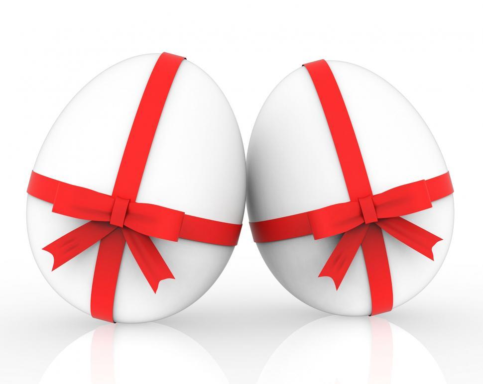 Free Image of Easter Eggs Shows Gift Ribbon And Bow 
