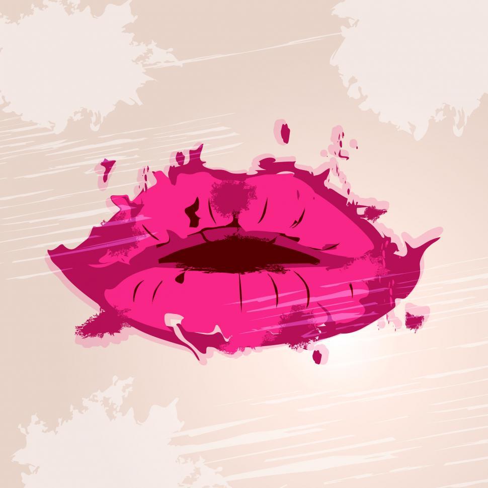 Free Image of Pink Lips Means Make Up And Beauty 
