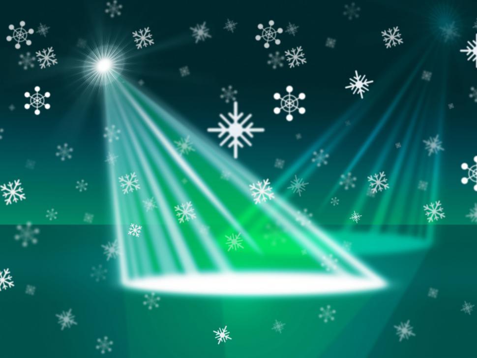 Free Image of Spotlight Snowflake Indicates Stage Lights And Beam 