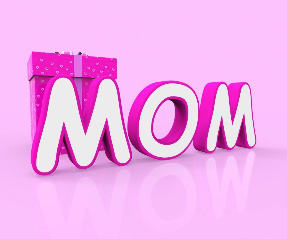 Free Image of Mom Giftbox Shows Mother Occasion And Celebrate 