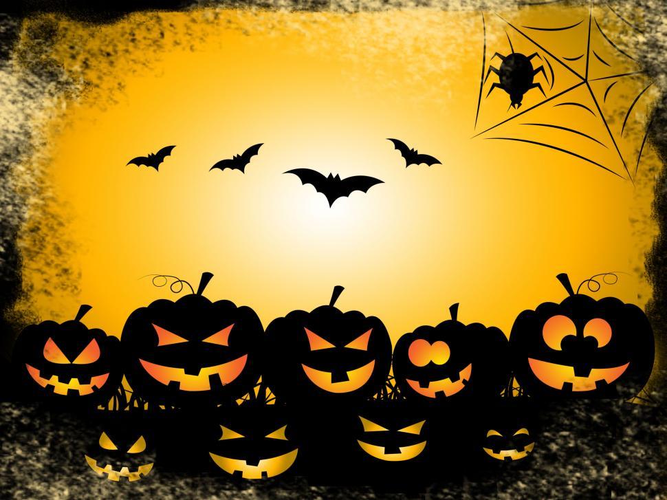 Free Image of Pumpkin Bats Represents Trick Or Treat And Celebration 