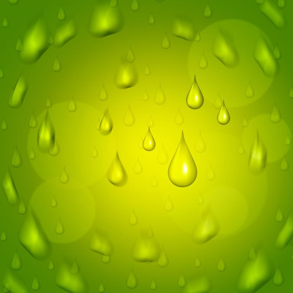 Free Image of Rain Drop Represents Droplet Precipitate And Green 
