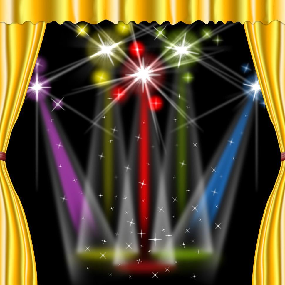 Free Image of Spotlight Color Shows Stage Lights And Beam 