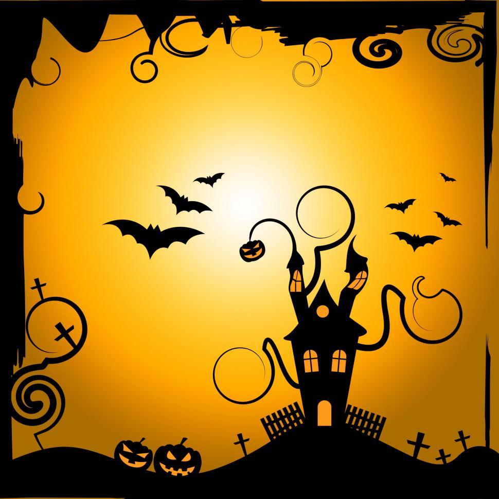 Free Image of Haunted House Shows Trick Or Treat And Astronomy 