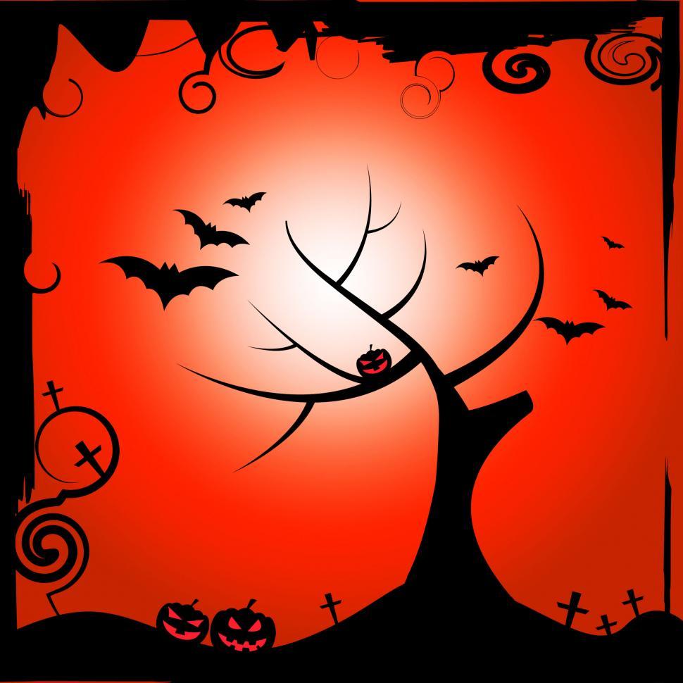 Free Image of Bats Halloween Means Trick Or Treat And Autumn 