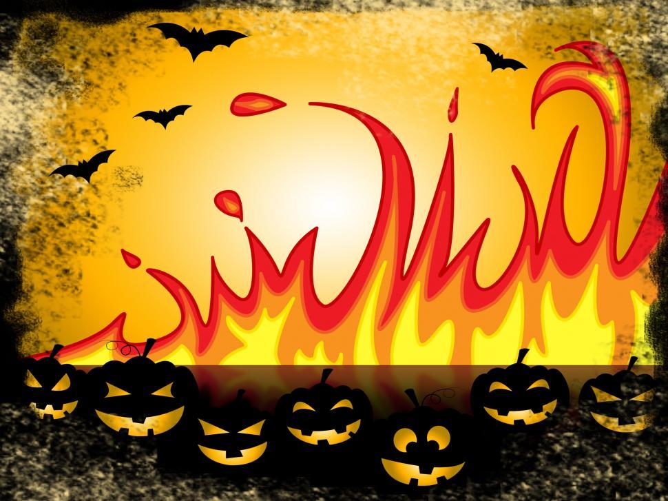 Free Image of Pumpkin Halloween Represents Trick Or Treat And Blaze 
