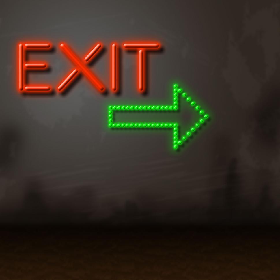 Free Image of Exit Neon Indicates Escaping Exits And Glow 