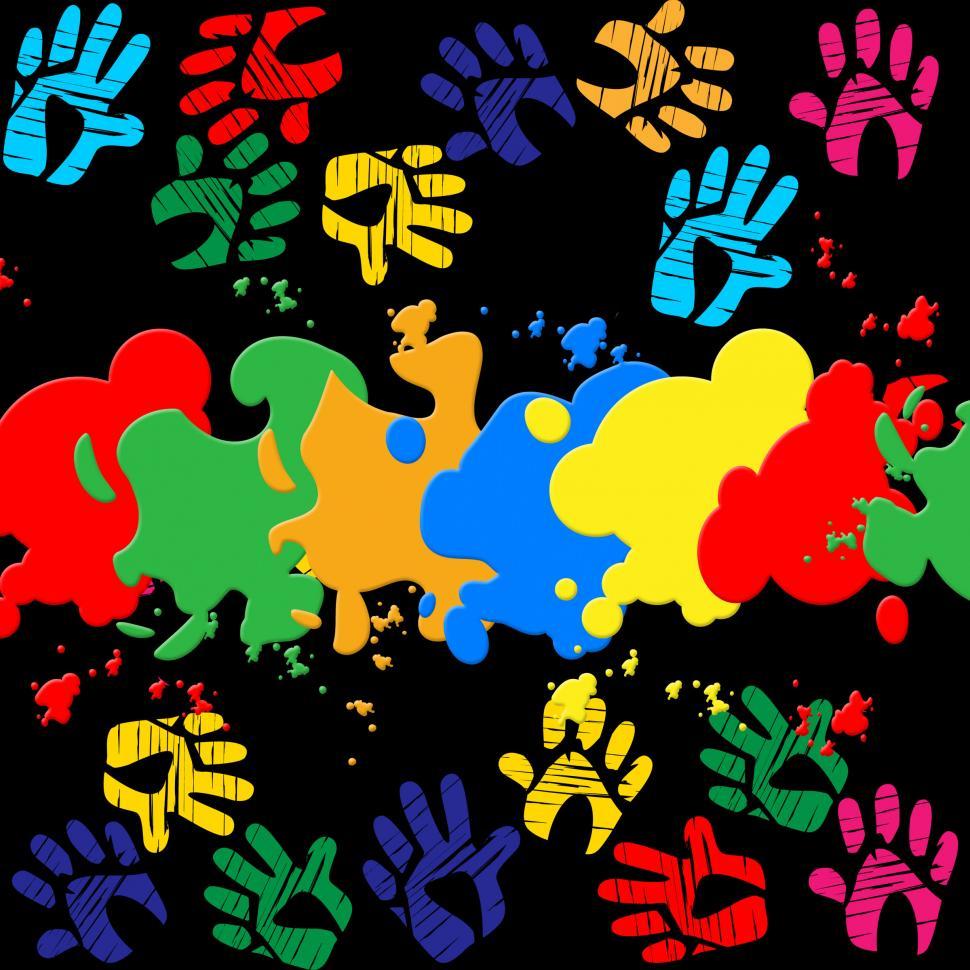 Free Image of Colourful Handprints Indicates Color Colors And Backgrounds 