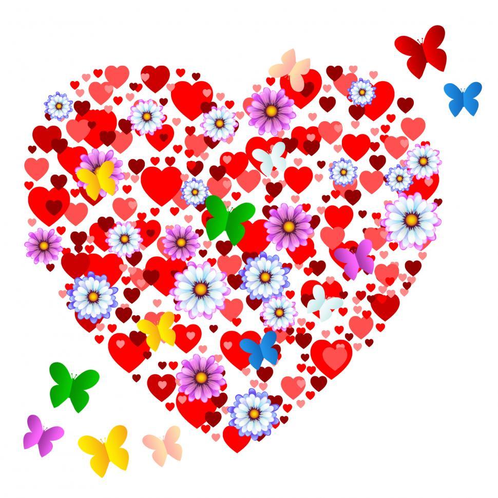 Free Image of Hearts Butterflies Shows Valentine Day And Animals 