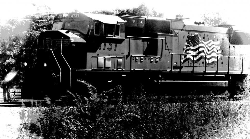 Free Image of Train - Black and White 