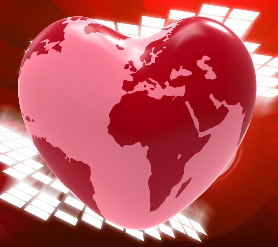 Free Image of Heart Globe Means Valentine s Day And Earth 