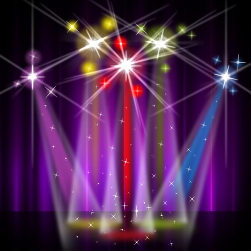 Free Image of Red Stage Represents Beam Of Light And Colorful 