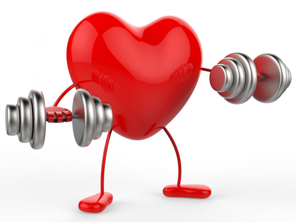Free Image of Weights Heart Shows Get Fit And Aerobic 