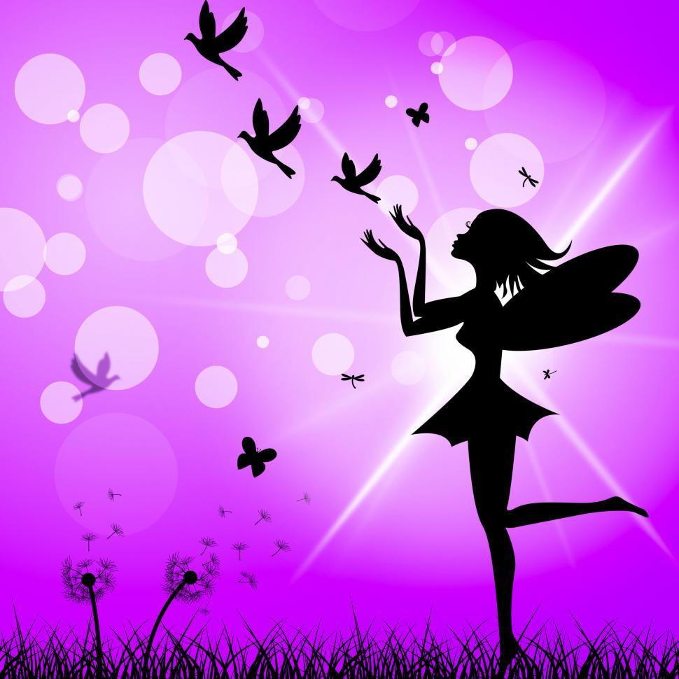 Free Image of Freedom Fairy Represents Flock Of Birds And Elude 