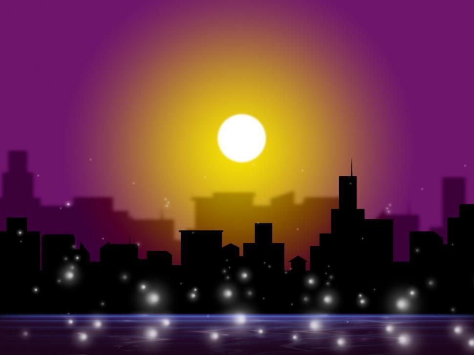 Free Image of Sunset City Shows Night Time And Darkness 