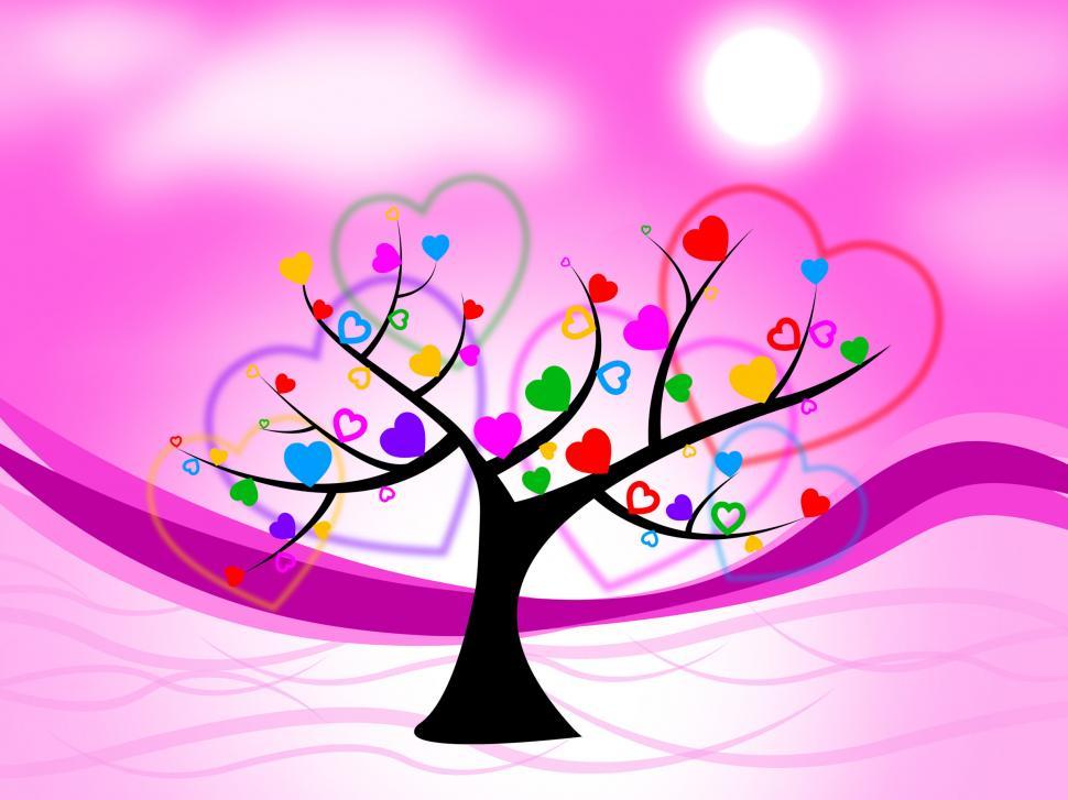 Free Image of Tree Heart Means Valentine s Day And Hearts 