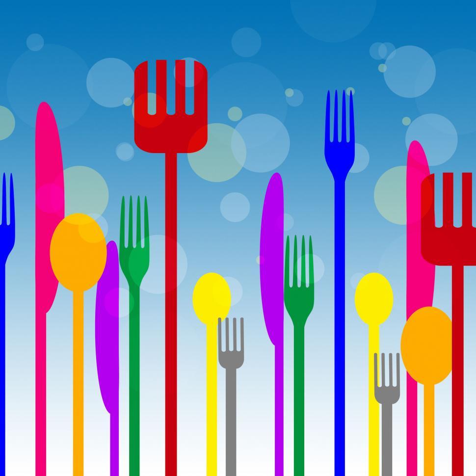 Free Image of Spoons Forks Represents Knife Utensils And Cutlery 