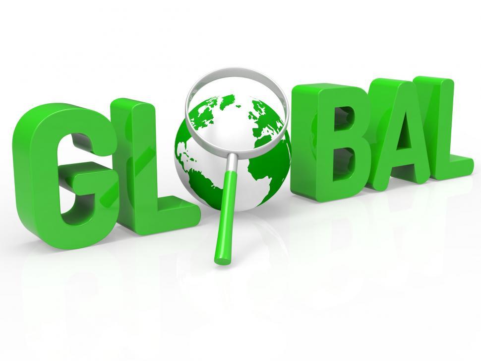 Free Image of Global Magnifier Shows Searching Globe And Magnifying 