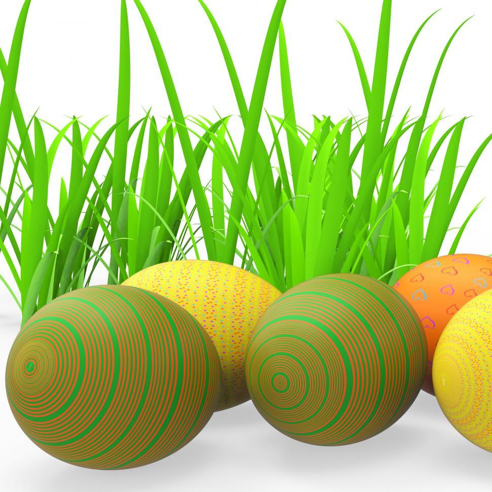 Free Image of Easter Eggs Shows Green Grass And Grassland 