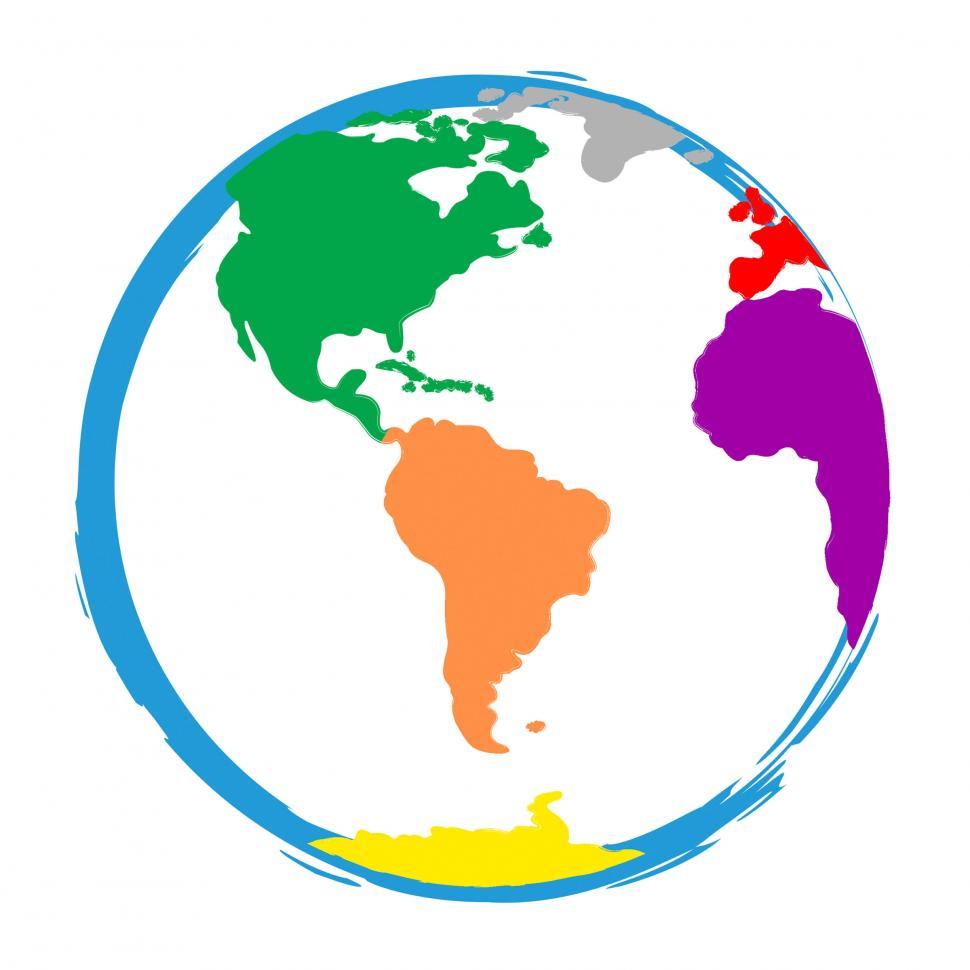 Free Image of Globe World Means Globalisation Globalise And Colour 