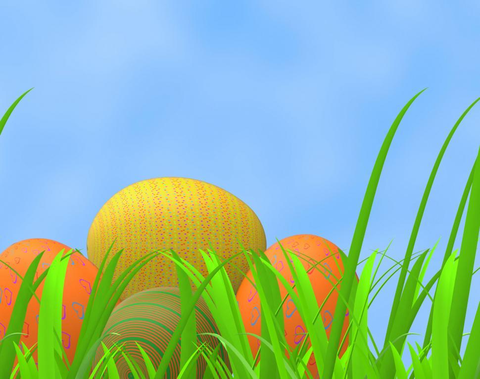 Free Image of Easter Eggs Means Green Grass And Pasture 