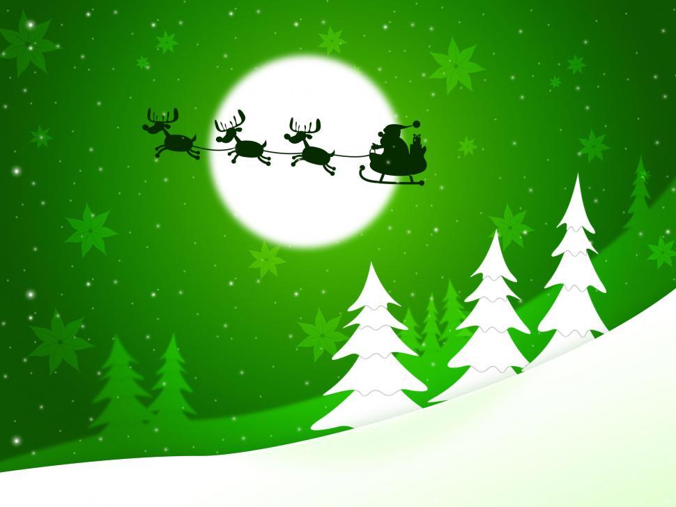 Free Image of Xmas Tree Represents Santa Claus And Congratulation 