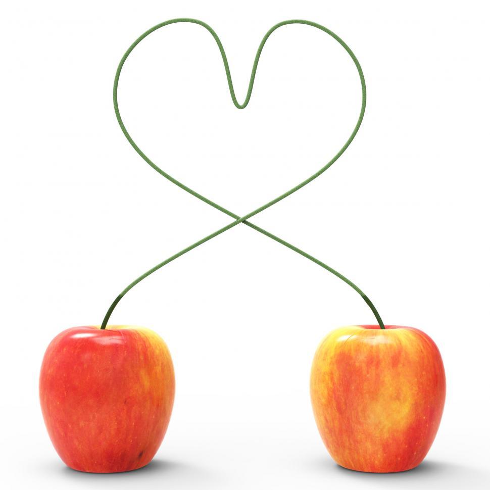 Free Image of Apple Heart Indicates Valentines Day And Love 