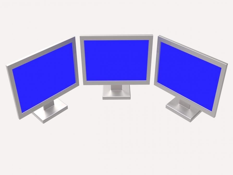 Free Image of Copyspace Monitors Shows Flat Screen And Copy-Space 