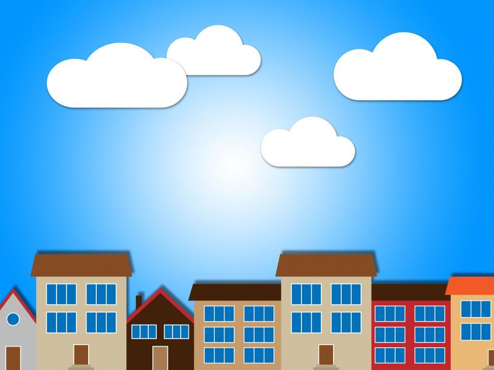 Free Image of City Houses Shows Habitation Building And Solar 