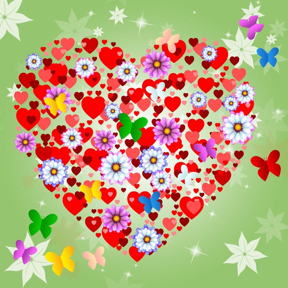 Free Image of Hearts Floral Shows Valentine Day And Blooming 