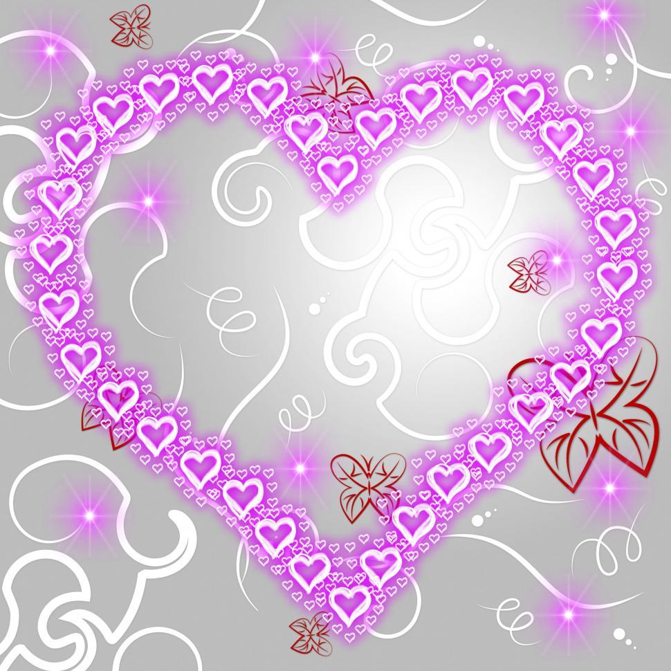 Free Image of Heart Background Represents Valentine Day And Copy 