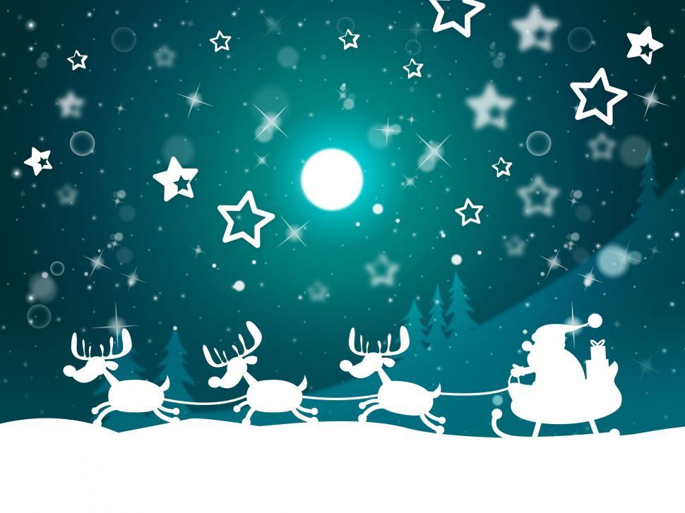 Free Image of Santa Reindeer Indicates Merry Christmas And Elk 