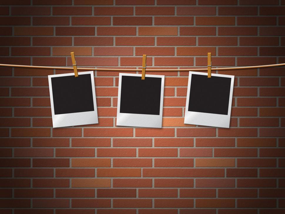 Free Image of Photo Frames Represents Blank Space And Bricks 