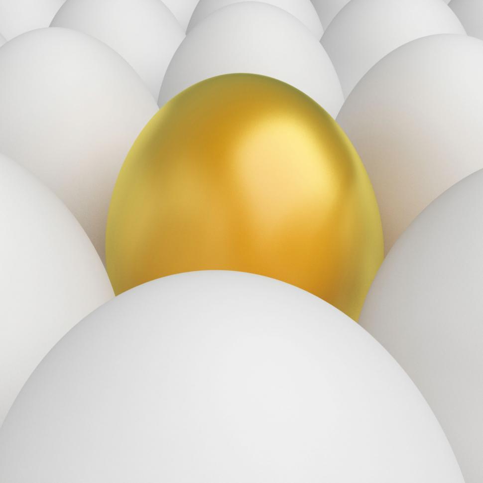 Free Image of Golden Egg Means Odd One Out And Alone 