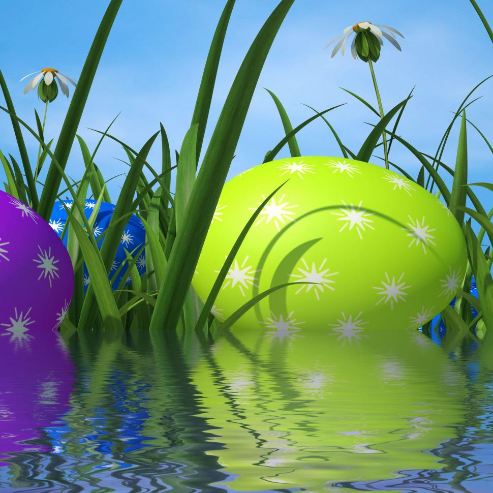 Free Image of Easter Eggs Means Green Grass And Environment 