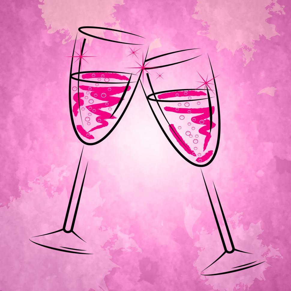 Free Image of Champagne Glasses Shows Sparkling Alcohol And Wineglass 
