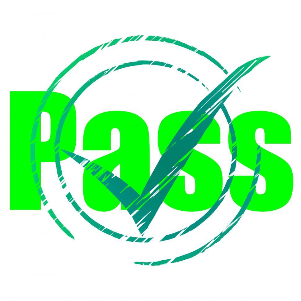 Free Image of Pass Tick Indicates Yes Passing And Approve 