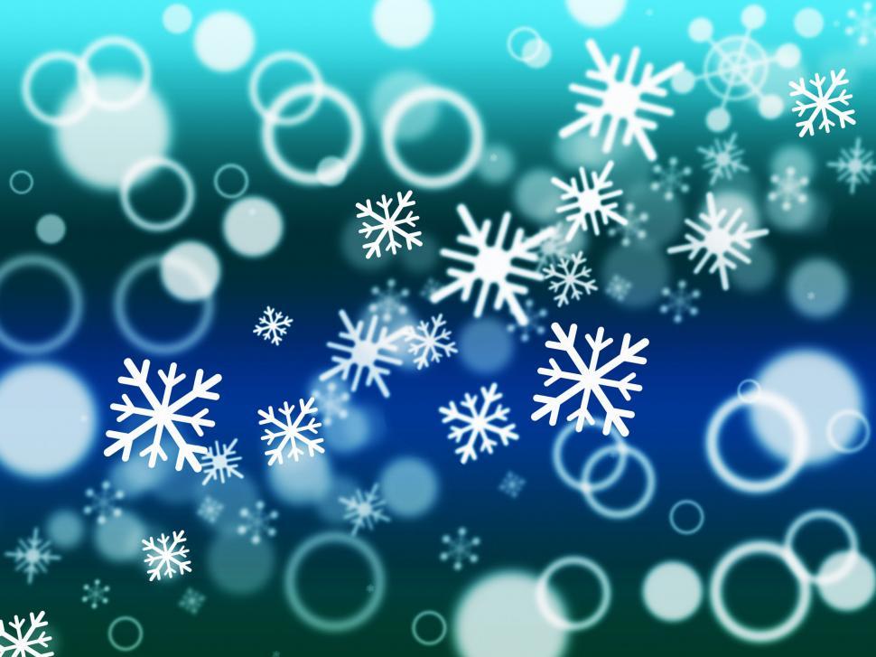 Free Image of Snowflake Bokeh Means Merry Christmas And Blurred 