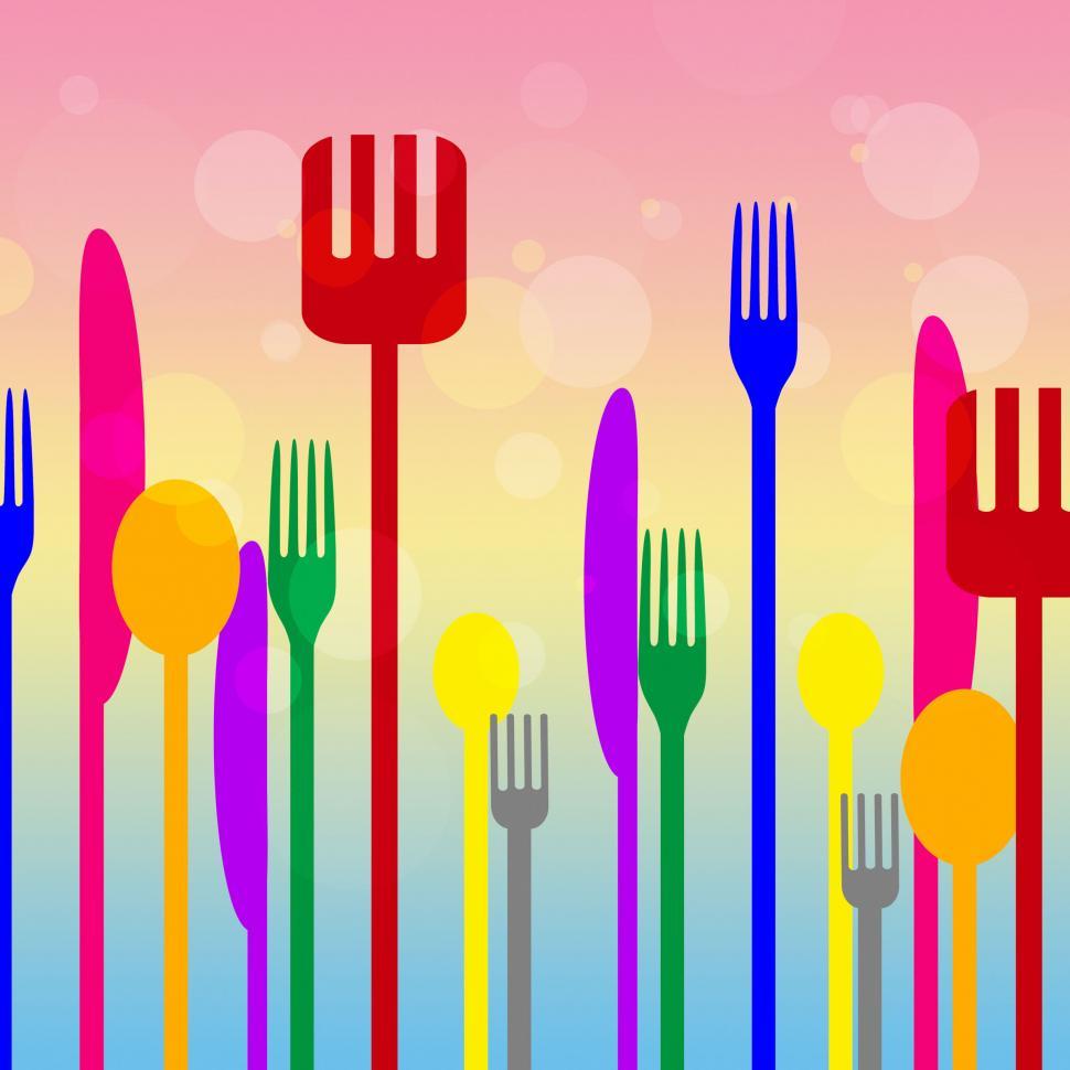 Free Image of Food Cutlery Means Fork Knife And Eat 