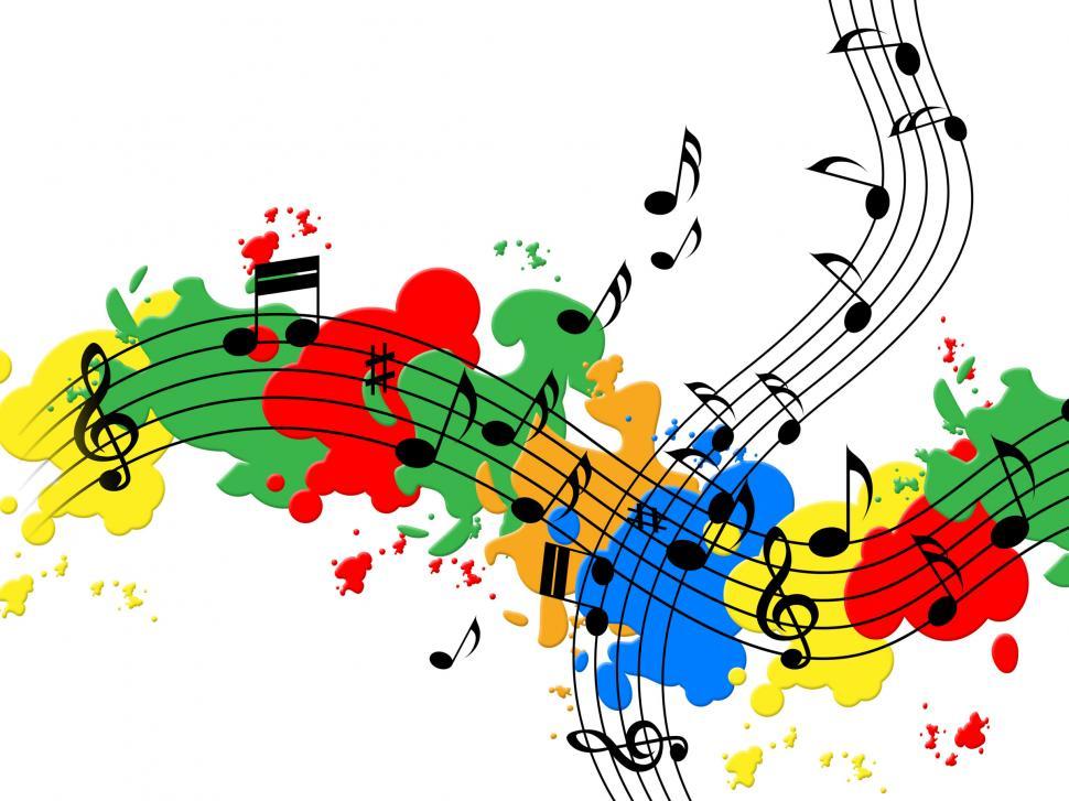 Free Image of Splat Paint Represents Musical Note And Audio 